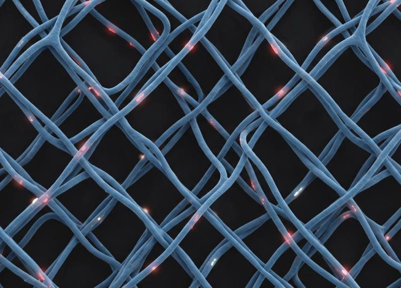 pattern molecolare astratto che rappresenta l'orologio epigenetico, dove i marcatori luminescenti mostrano come lo stile di vita influenza i segni molecolari che definiscono l'età biologica rispetto a quella anagrafica.